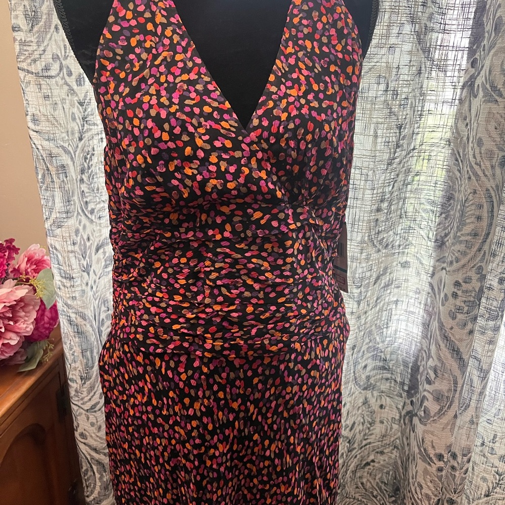 Jones New York Pink Ruched Wrap Sundress